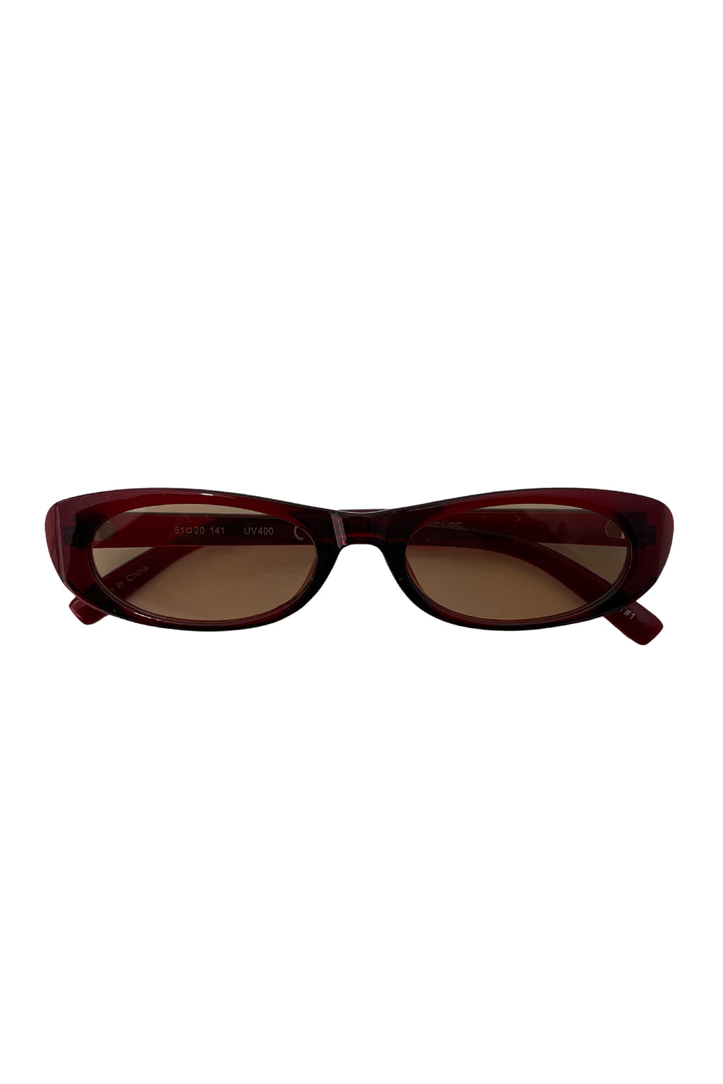 22 Red Slim Retro Sunglasses