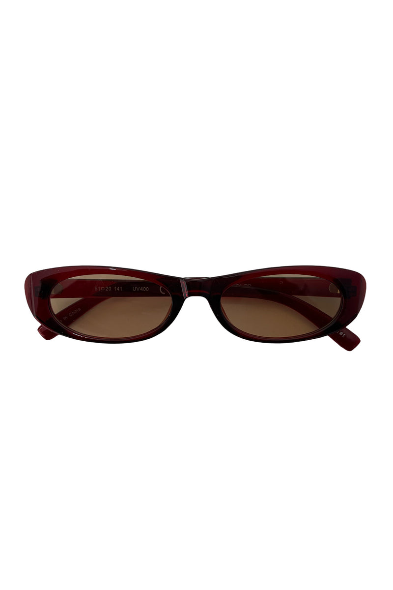 22 Red Slim Retro Sunglasses