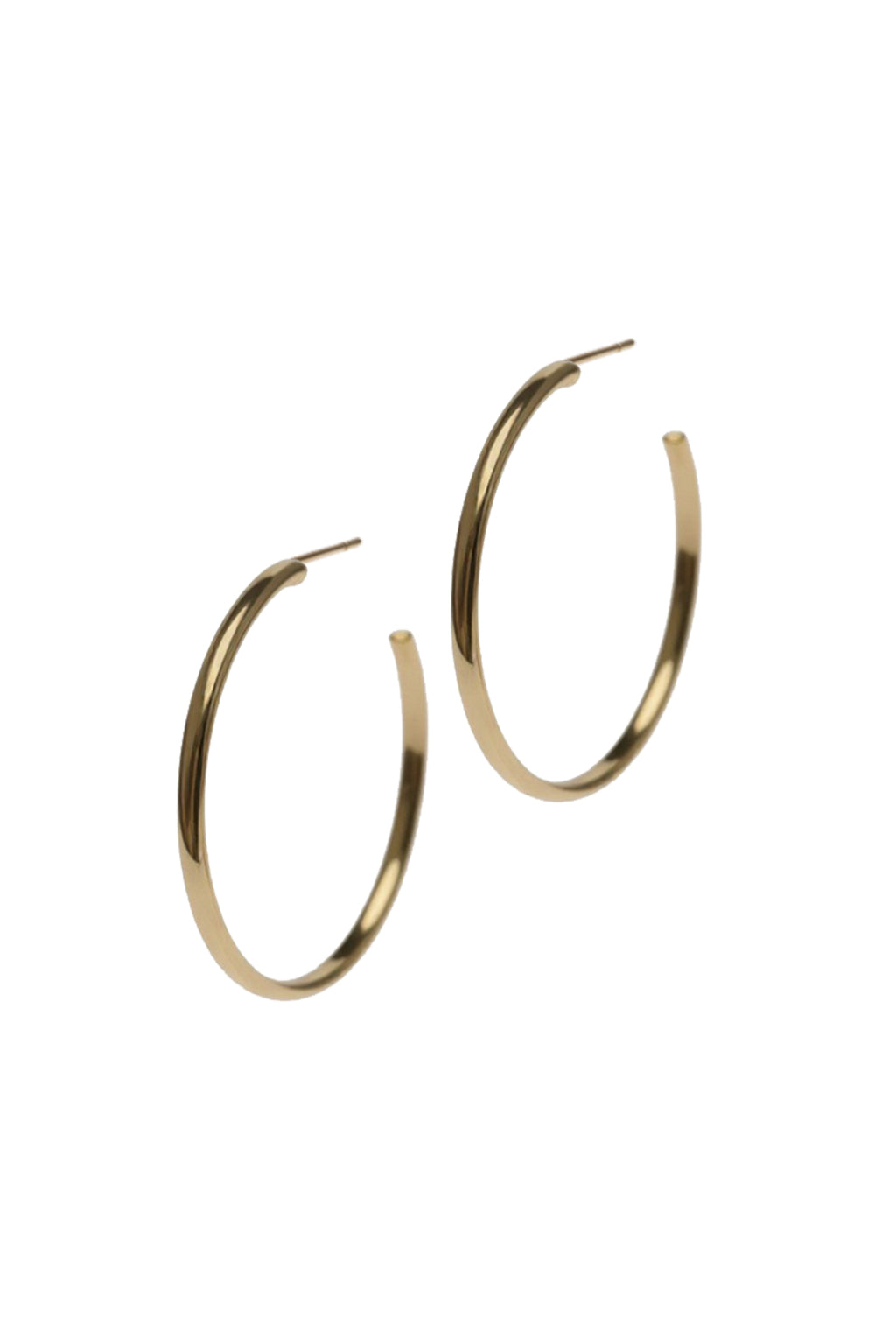 2.25" Gold Thin Hoops with Post Back