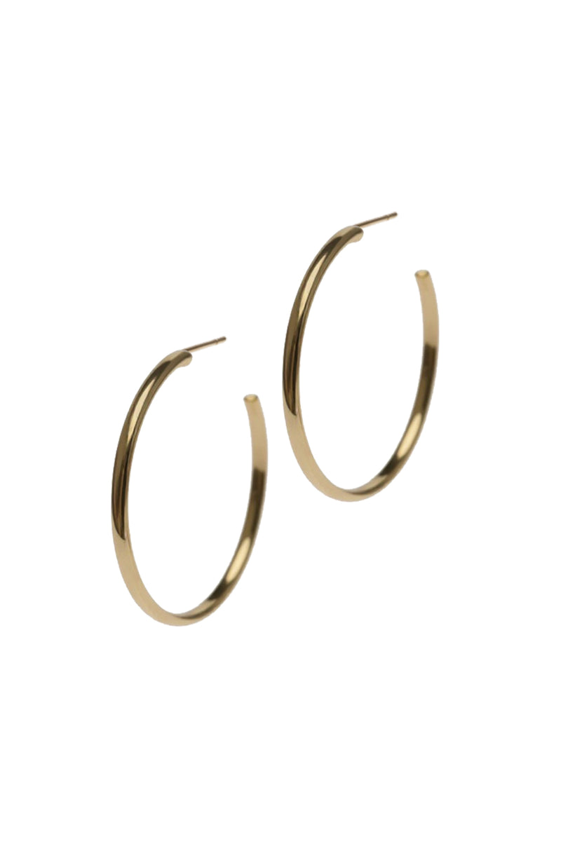2.25" Gold Thin Hoops with Post Back
