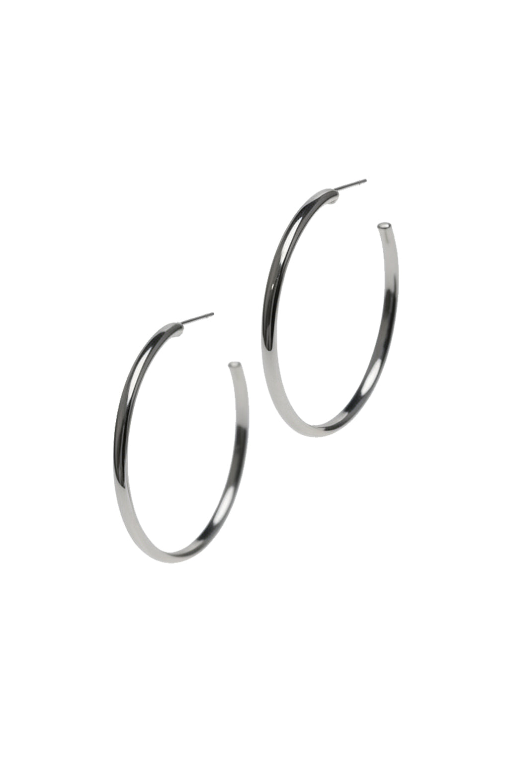 2.25" Silver Thin Hoops with Post Back