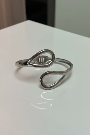 Silver Teardrop with Adjustable Clamp Cuff