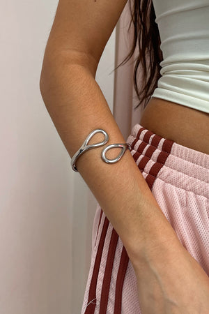 Silver Teardrop with Adjustable Clamp Cuff