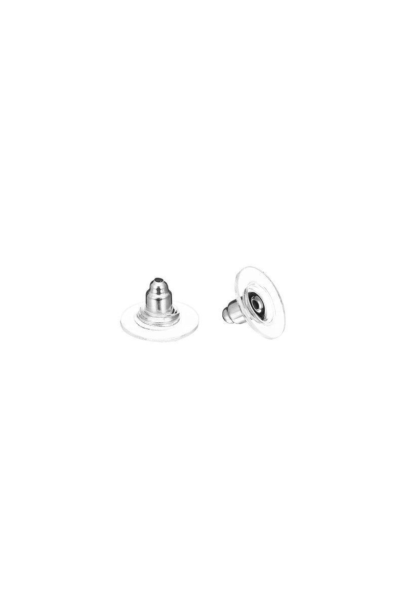 2" Silver Flat Hoops with Post Back