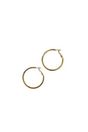 1.25" Gold Hoops with Clasp Back