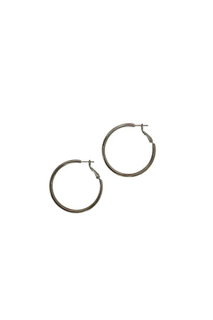 1.25" Silver Hoops with Clasp Back
