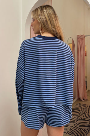Rush Hour Blue Stripe Long Sleeve Top