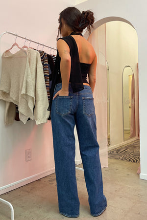 Blindside Medium Blue Low Rise Studded Jeans