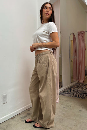 Master Plan Taupe Barrel Jeans