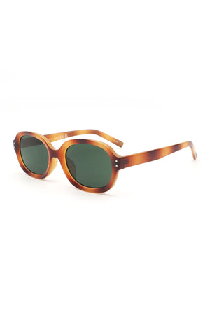 30 Tortoise with Green Lens Rounded Square Sunnies