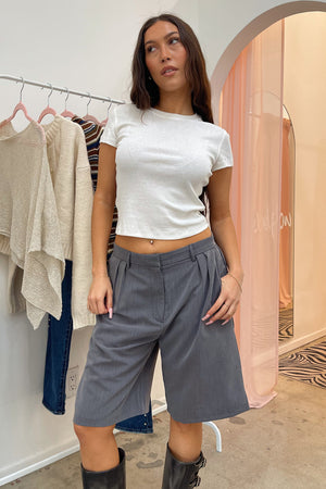 On the Clock Grey Trouser Jorts