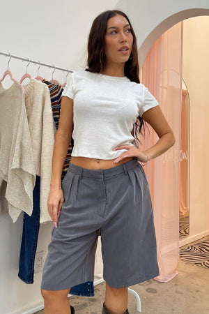 On the Clock Grey Trouser Jorts