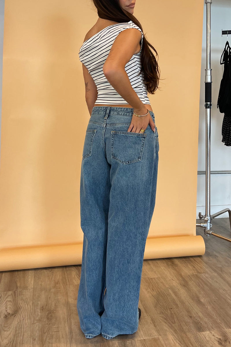 Blueprint True Blue Denim Baggy Wide Leg Jeans