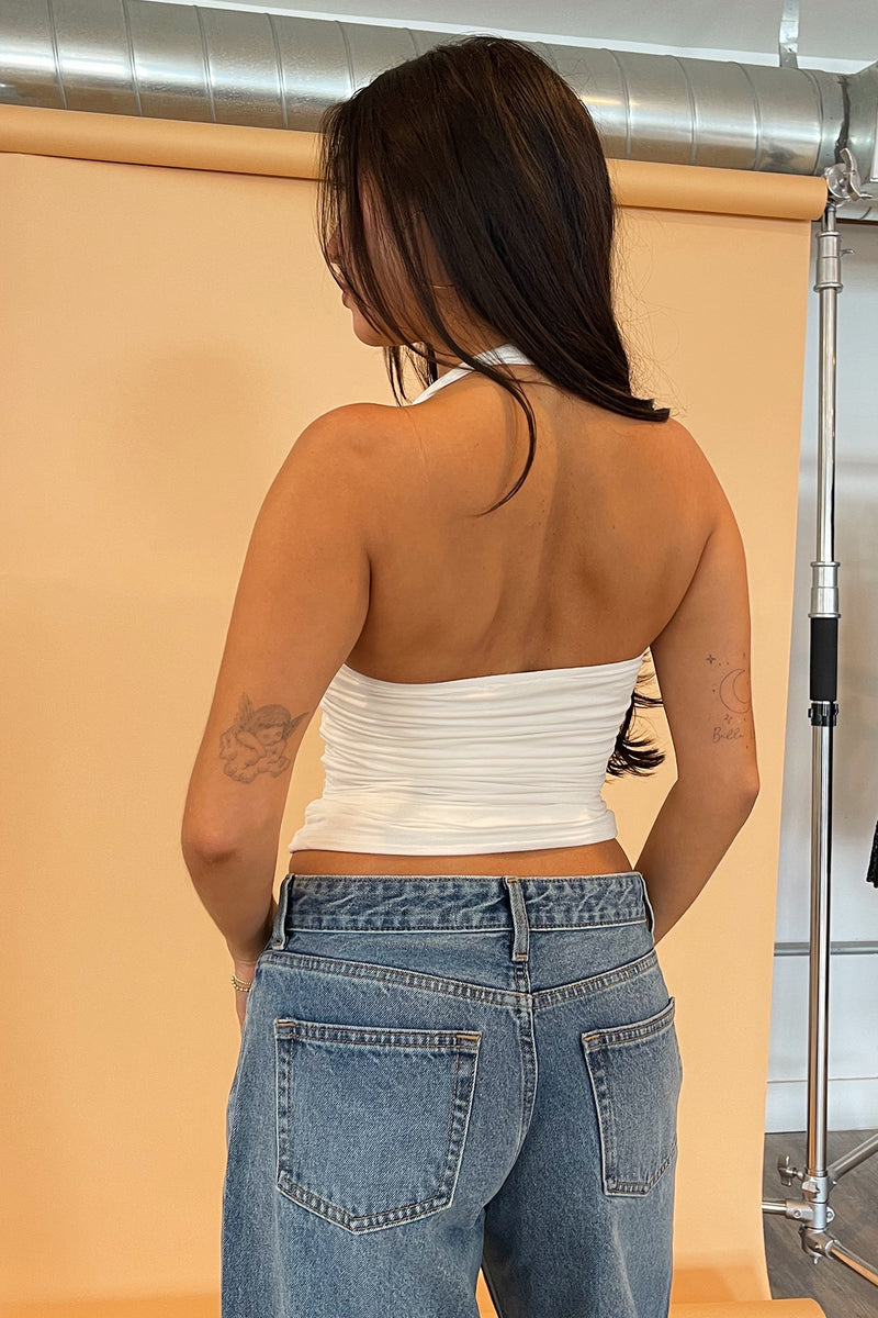 Back to Basics White Double Lined Halter Tank