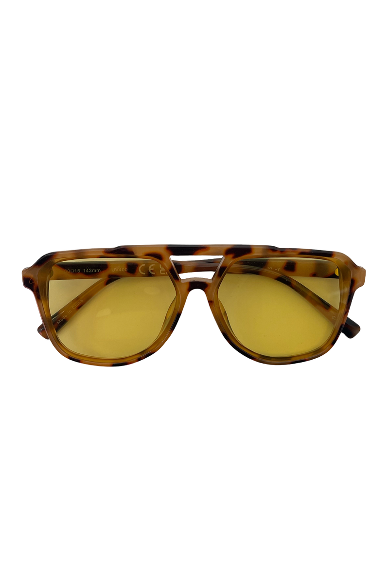 27 Light Tortoise with Yellow Lens Aviator Sunnies