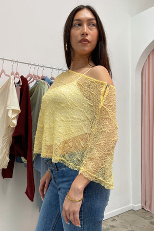 Sunstruck Yellow Textured Lace Poncho