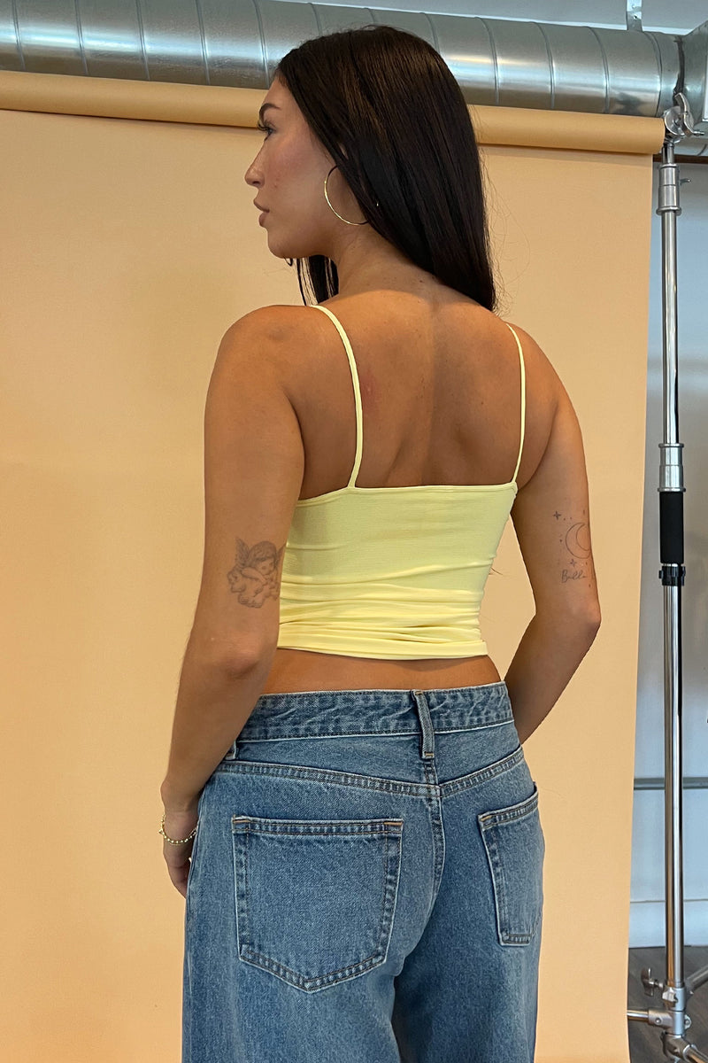 Essential Yellow Basic Spaghetti Strap Tank