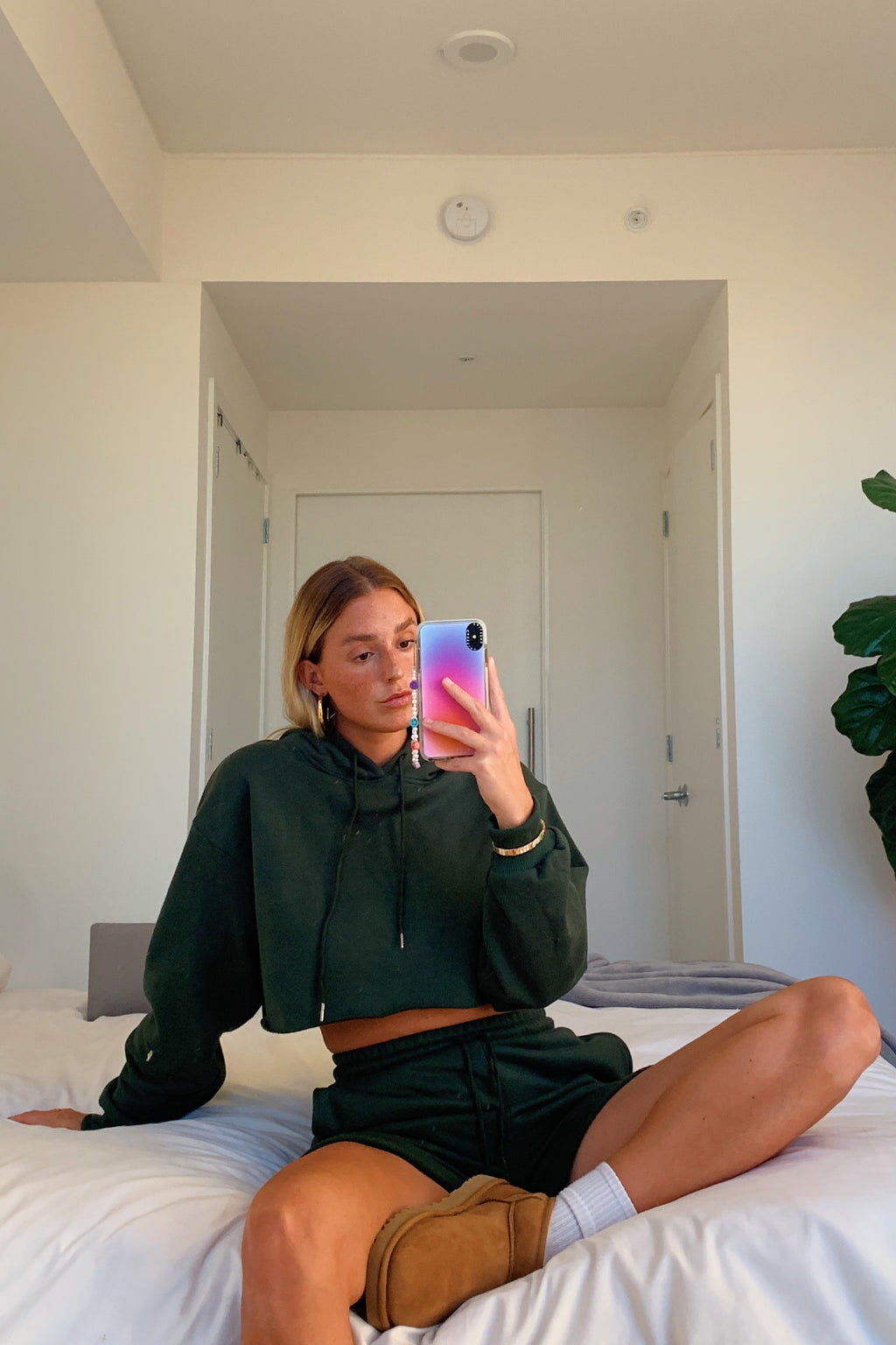 Early Riser Forest Crop Sweatshirt and Sweat Short Set